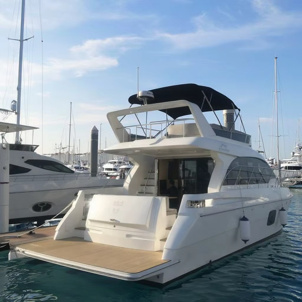 YCME-52ft 15.80m Flybridge Luxury Yacht with Cummins Diesel Inboard Engines Fiberglass Hull